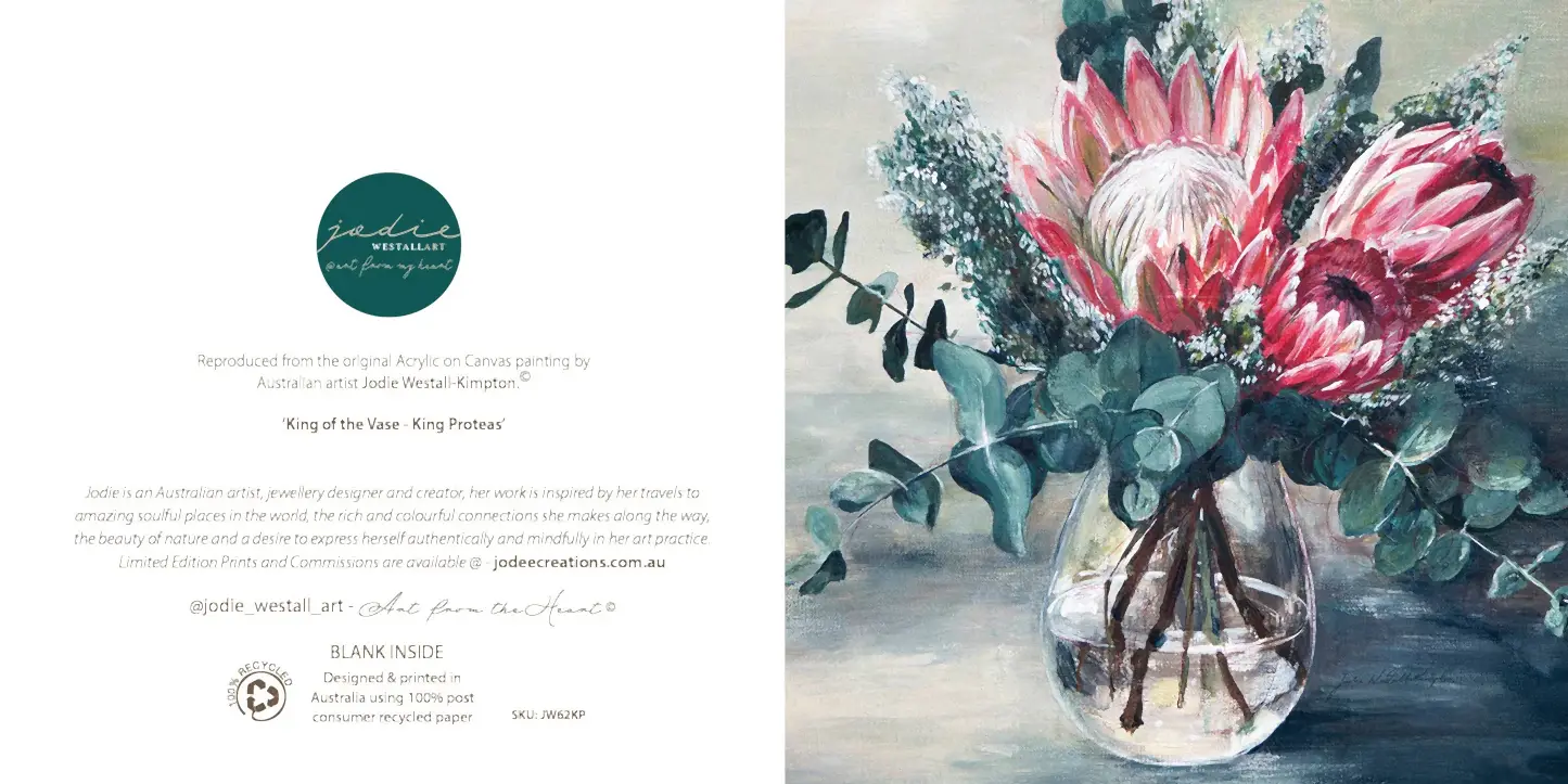 ‘King of the Vase’ King Proteas - Greeting Card