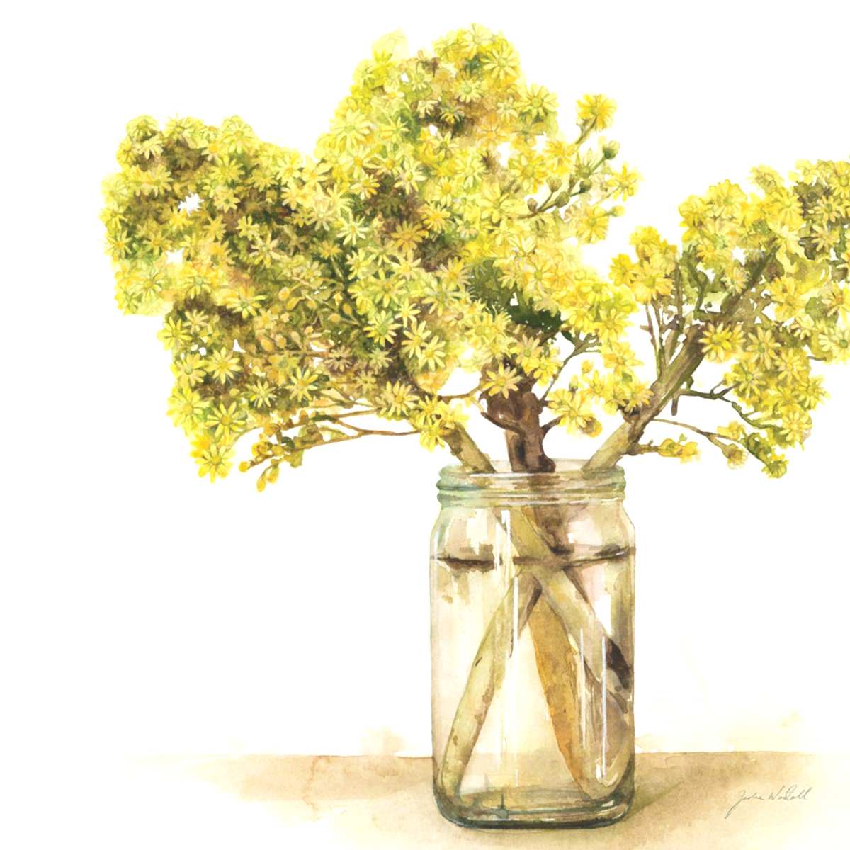 Simple Yellow Vase - Greeting Card