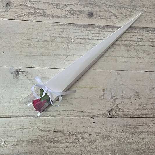 sinlge rose in premium wrap