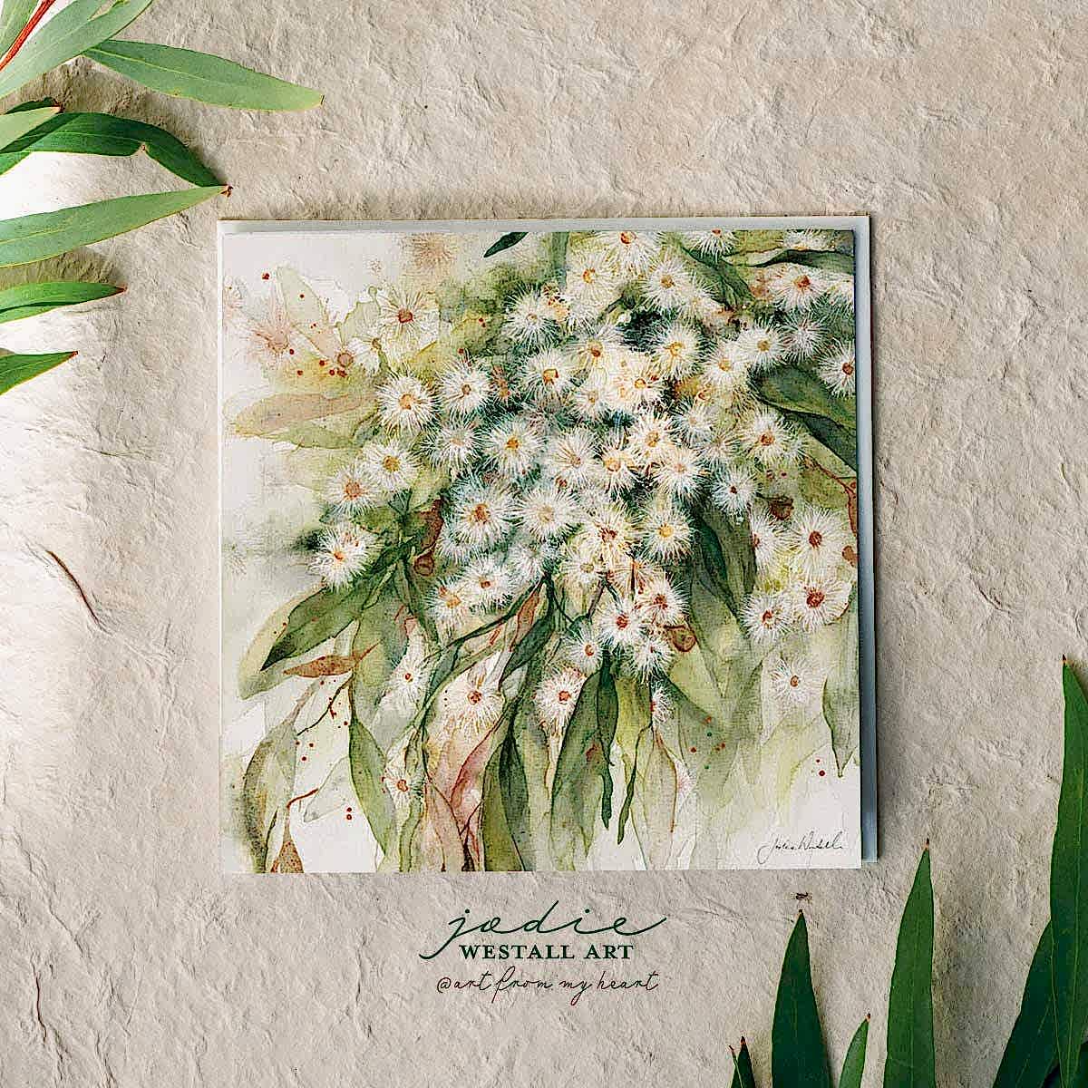 'Splendour flowering gum' - Greeting card