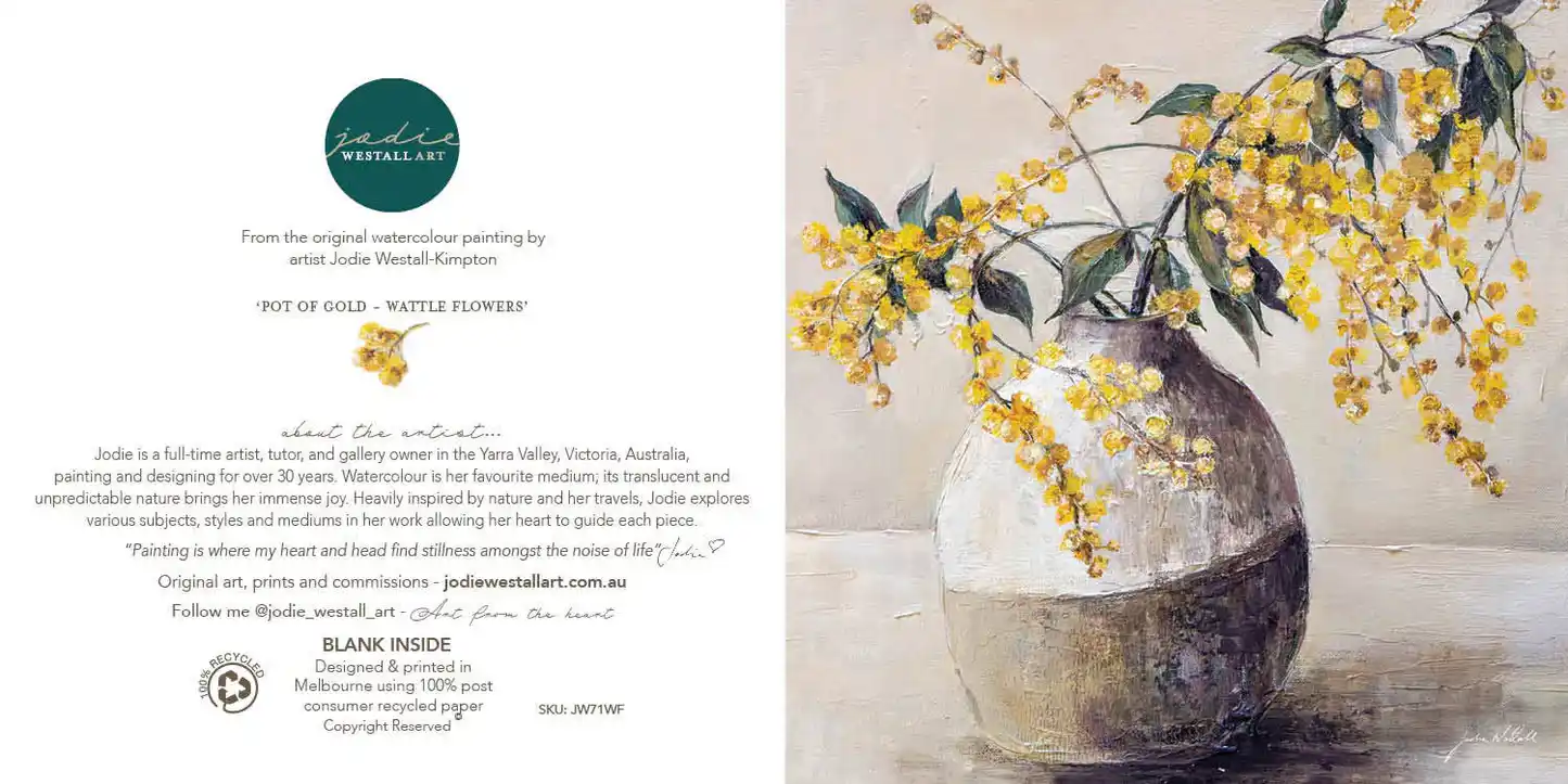 'Pot of Gold' Australian Wattle - Greeting card