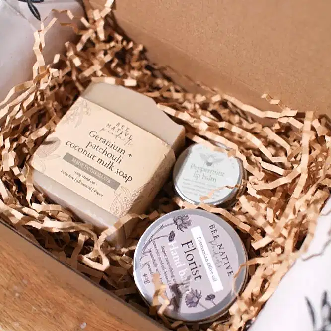 box open with hand and lip care