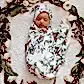 Baby gift organic swaddle wrap eucalyptus print