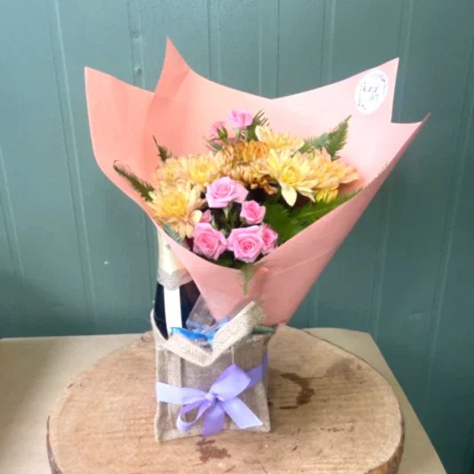 flowers, chocolates and chandon