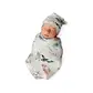 Baby Gift - Organic Snuggle Swaddle Wrap and Topknot or Beanie Set
