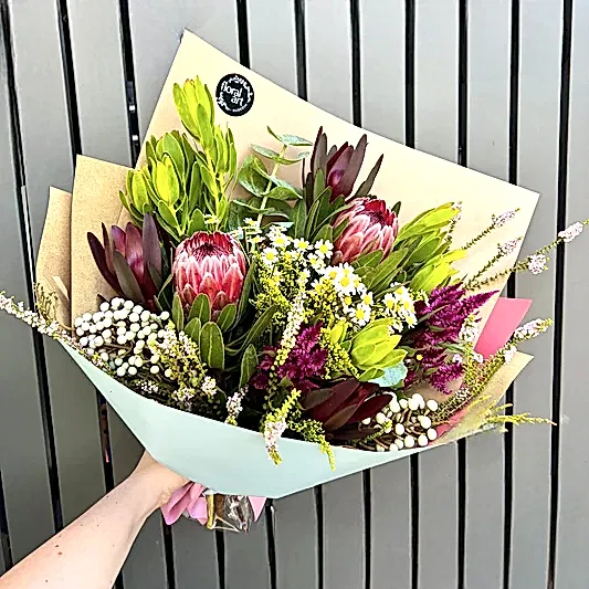 Australian native flowers in a bouquet
